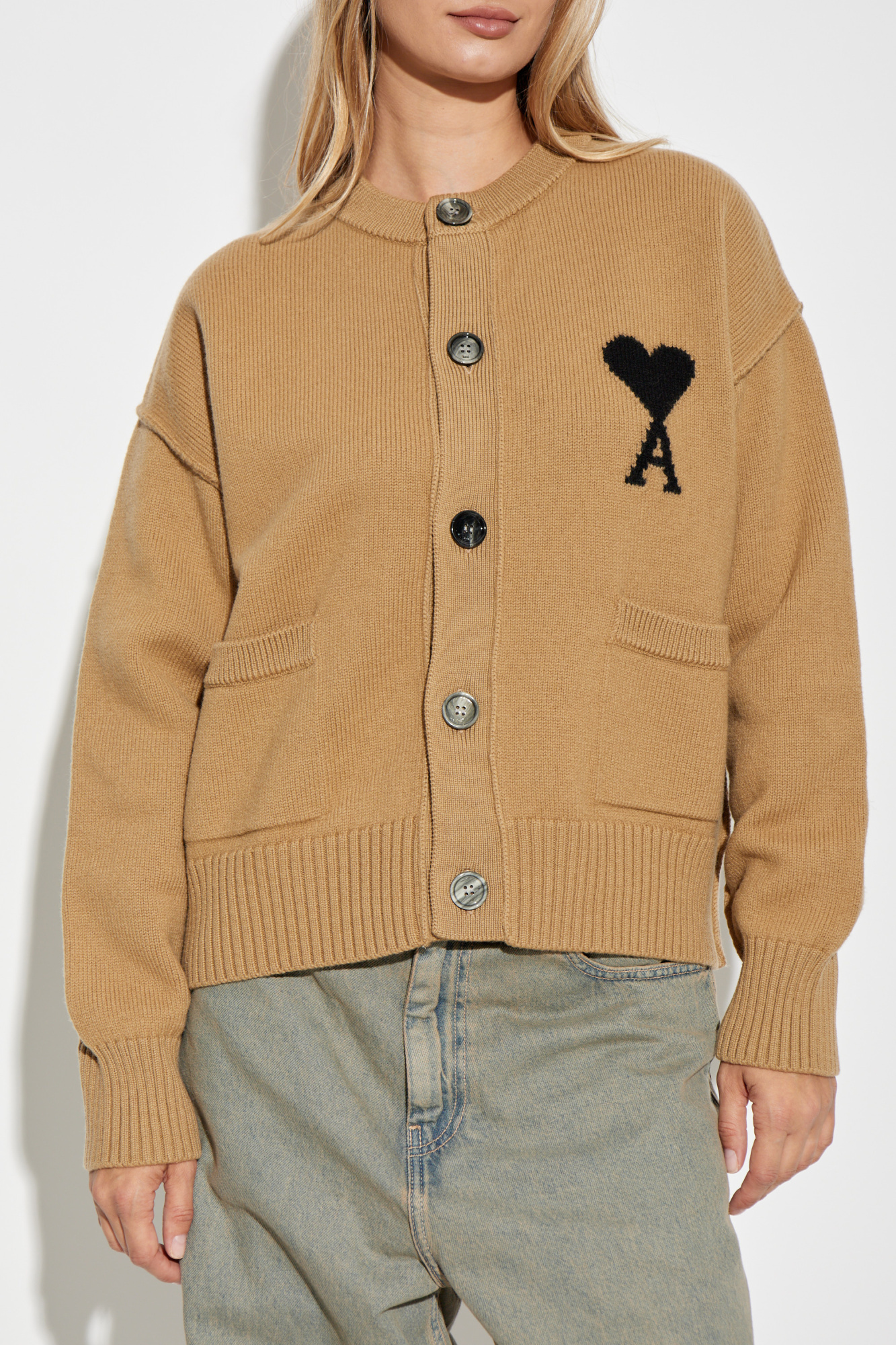 【送料&関税込】Ami Alexandre Mattiussi ami Cardigan Ami Alexandre Mattiussi Cardigan with logo | Men's Clothing